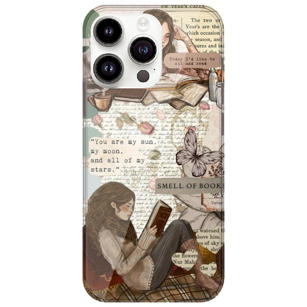 Book Collage - Printed Silicone Case for Apple iPhone 14 Pro Max