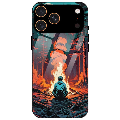 Boy With Camp Fire - Glass Case for Apple iPhone 17 Pro Max