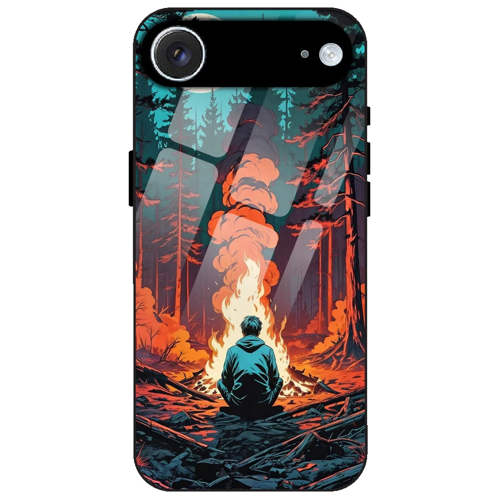 Boy With Camp Fire - Glass Case for Apple iPhone Air