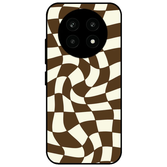 Brown Checks - Glossy Metal Silicone Case for Realme 13 Pro 5G