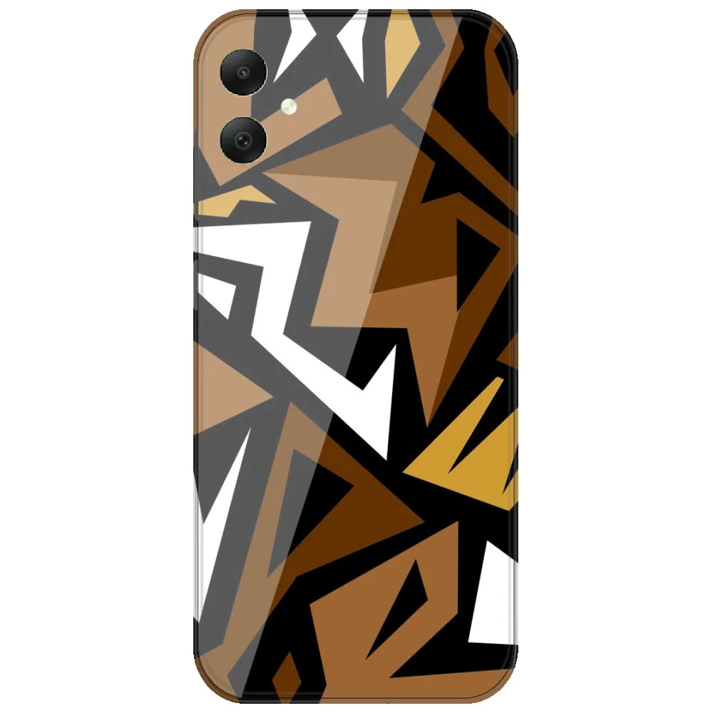 Brown Geometric Shards - Printed Silicone Case for Samsung Galaxy A06