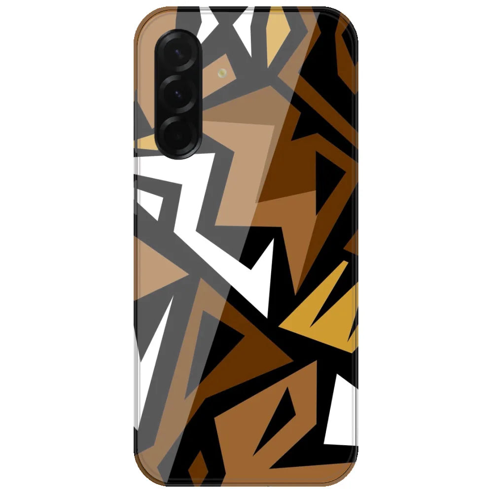 Brown Geometric Shards - Printed Silicone Case for Samsung Galaxy A17