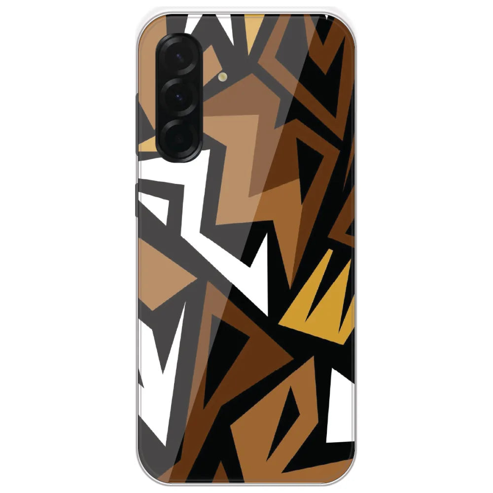 Brown Geometric Shards - Printed Silicone Case for Samsung Galaxy A36