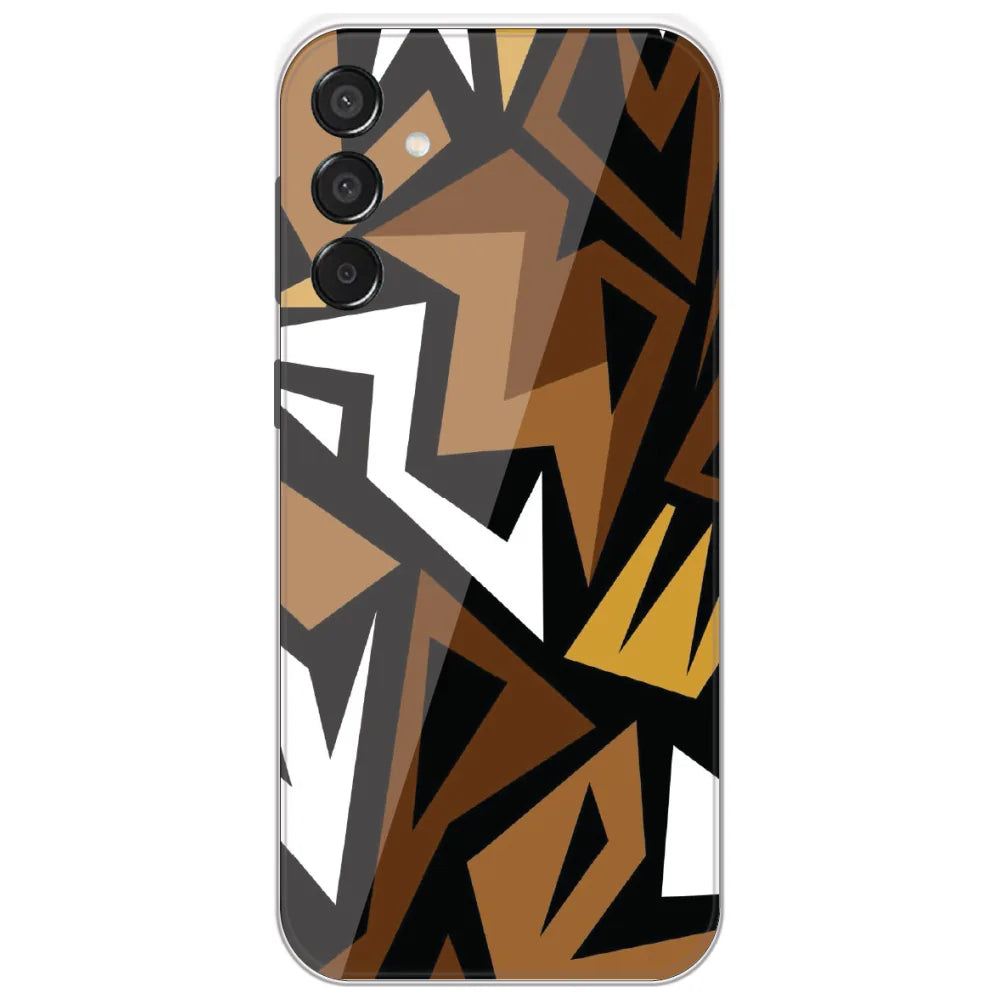 Brown Geometric Shards - Printed Silicone Case for Samsung Galaxy M15