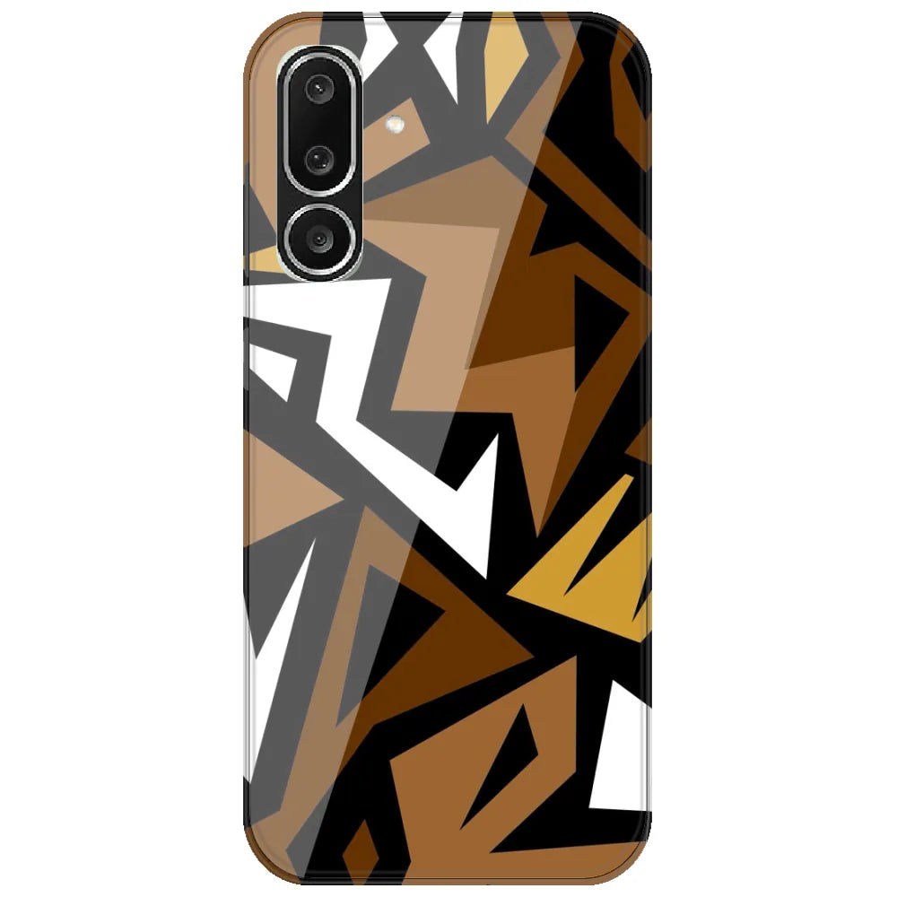 Brown Geometric Shards - Printed Silicone Case for Samsung Galaxy M36