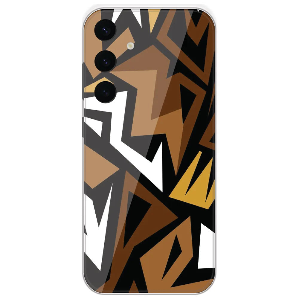 Brown Geometric Shards - Printed Silicone Case for Samsung Galaxy S24 Plus