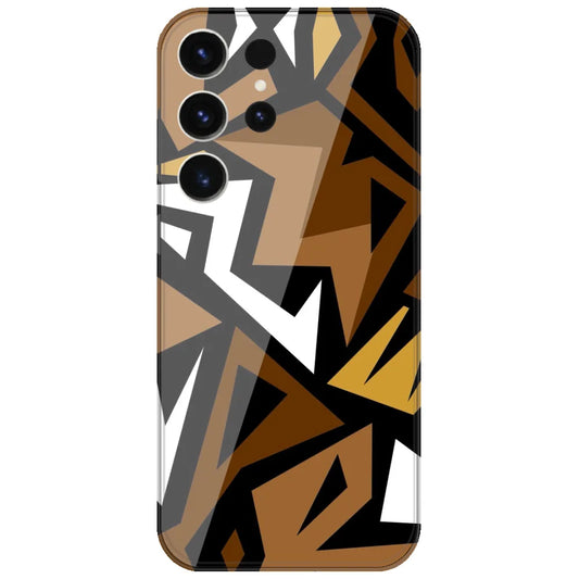 Brown Geometric Shards - Printed Silicone Case for Samsung Galaxy S26 Ultra