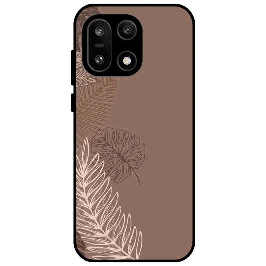 Brown Leaves - Glossy Metal Silicone Case for OnePlus 15