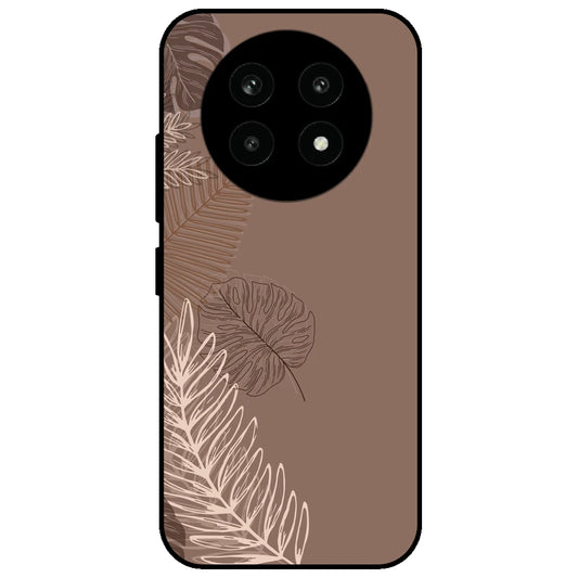 Brown Leaves - Glossy Metal Silicone Case for Realme 13 Pro 5G