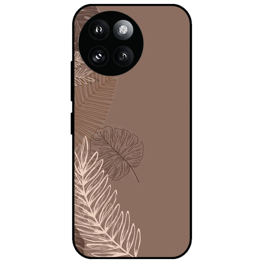 Brown Leaves - Glossy Metal Silicone Case for Redmi Xiaomi 14 Civi