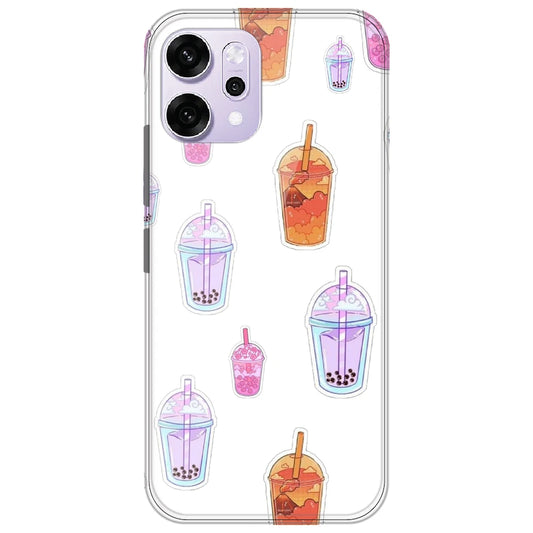 Bubble Tea - Clear Printed Silicone Case for Oppo Reno 14 Pro