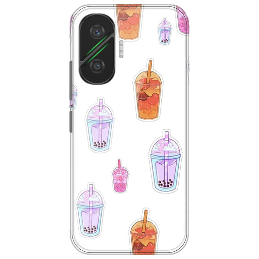 Bubble Tea - Clear Printed Silicone Case for Poco F7