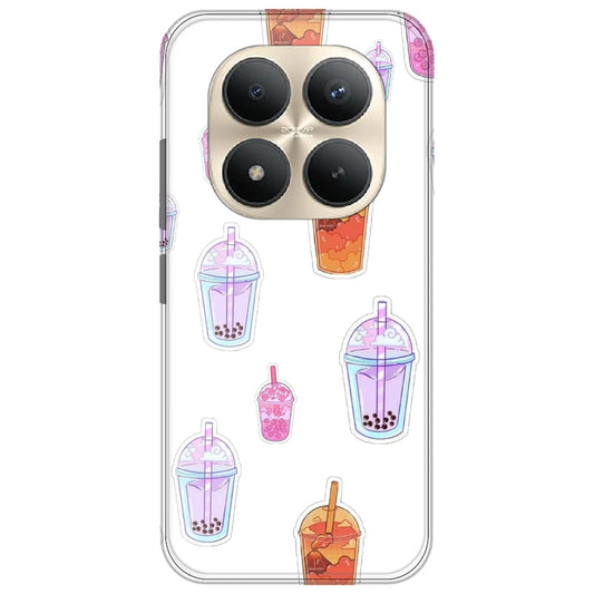 Bubble Tea - Clear Printed Silicone Case for Redmi Note 15 Pro Plus 5G