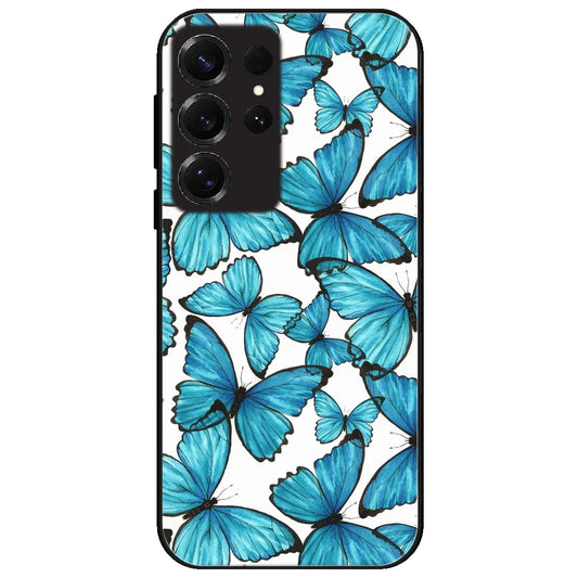 Butterflies - Glossy Metal Silicone Case for Samsung Galaxy S25 Ultra