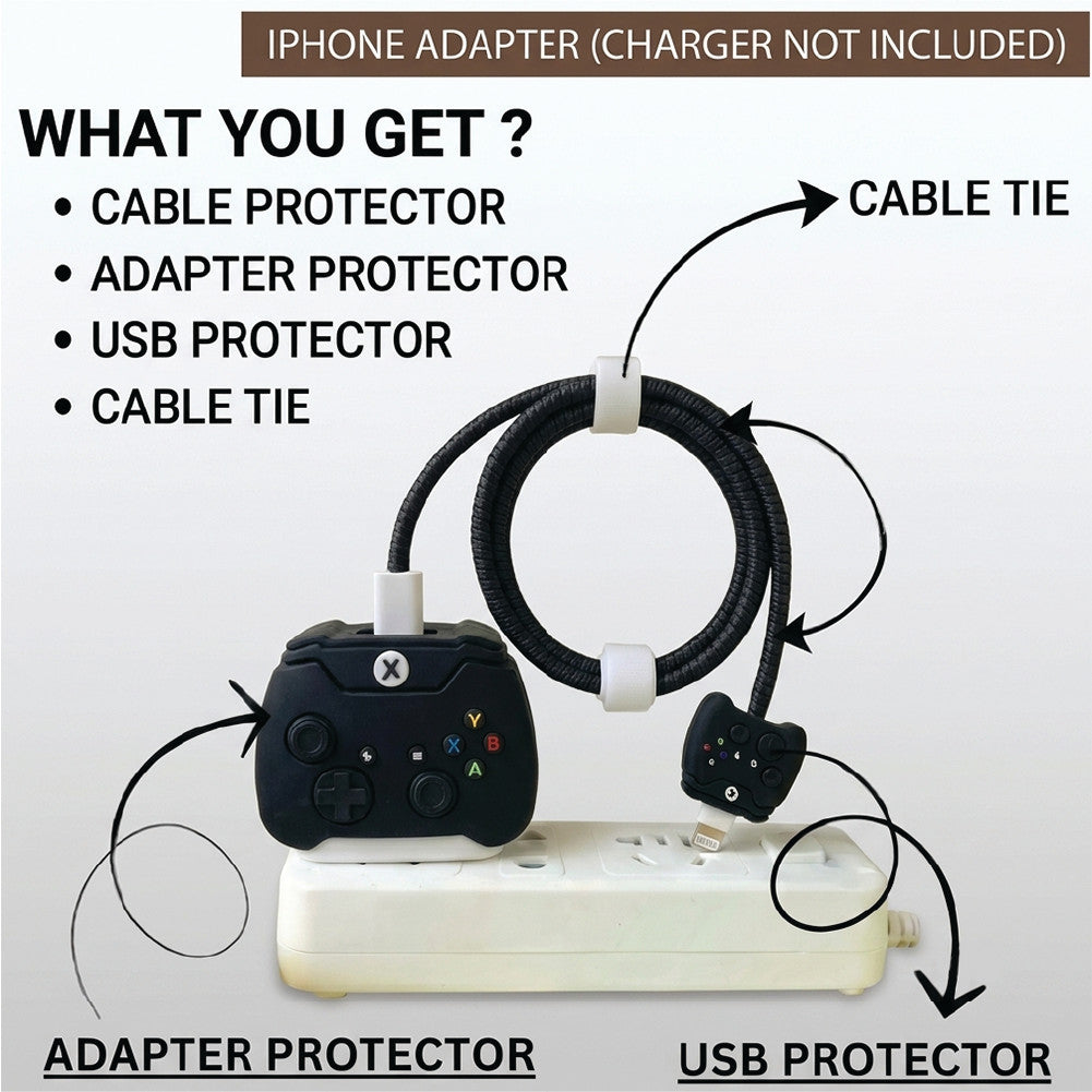 What you get – Game Controller adapter protector, USB protector, cable protector and cable tie
