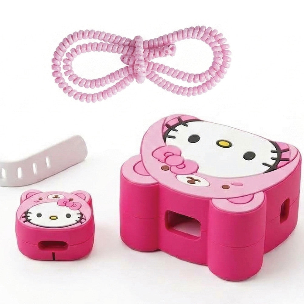 Close-up of the Hello Kitty 3D silicone charger cover for iPhone 18W/20W Adapter