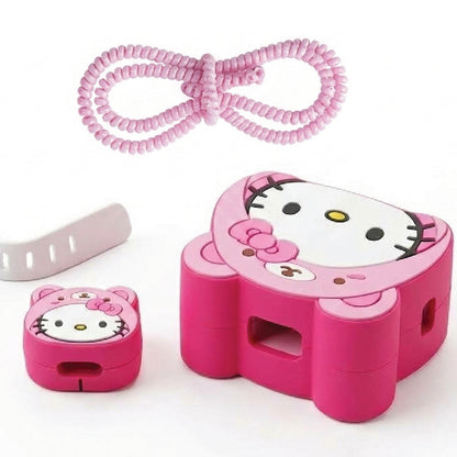 Close-up of the Hello Kitty 3D silicone charger cover for iPhone 18W/20W Adapter