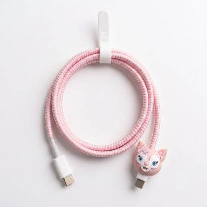 LinaBell silicone adapter cover and cable protector in use on a Samsung 25W Adapter