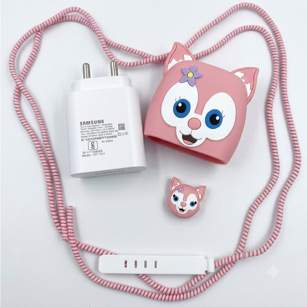Close-up of the LinaBell 3D silicone charger cover for Samsung 25W Adapter