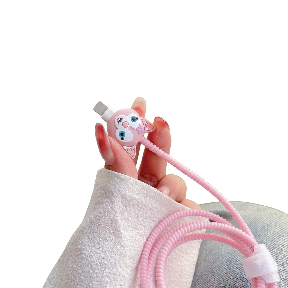 LinaBell charger protector set shown with the charging cable and cable tie