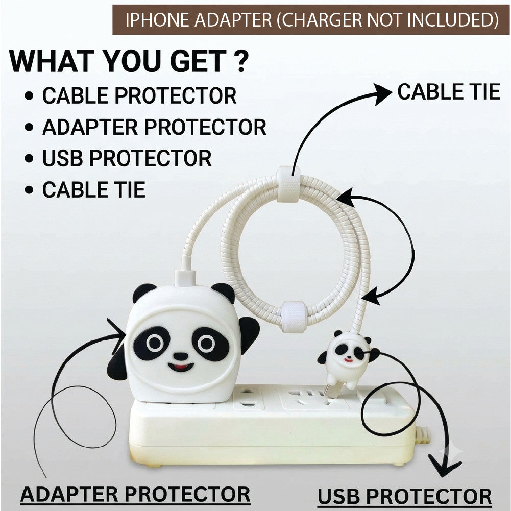 What you get – Panda adapter protector, USB protector, cable protector and cable tie