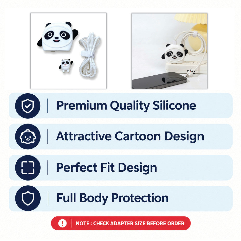 Panda charger protector – premium silicone, perfect fit and full body protection