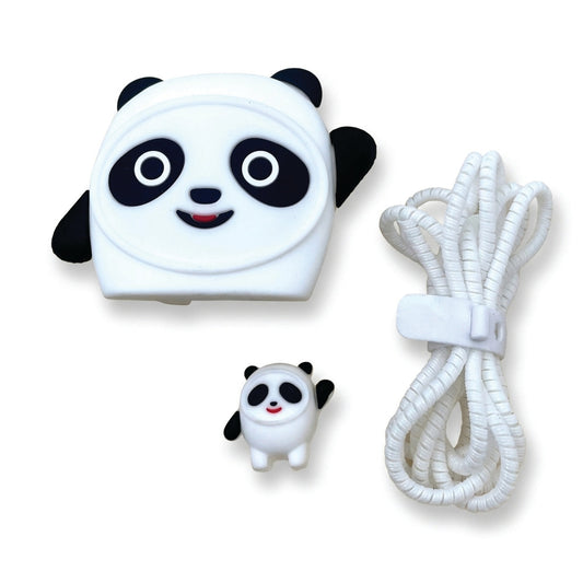 Panda charger protector set for Samsung 25W Adapter with cable protector, USB protector and cable tie