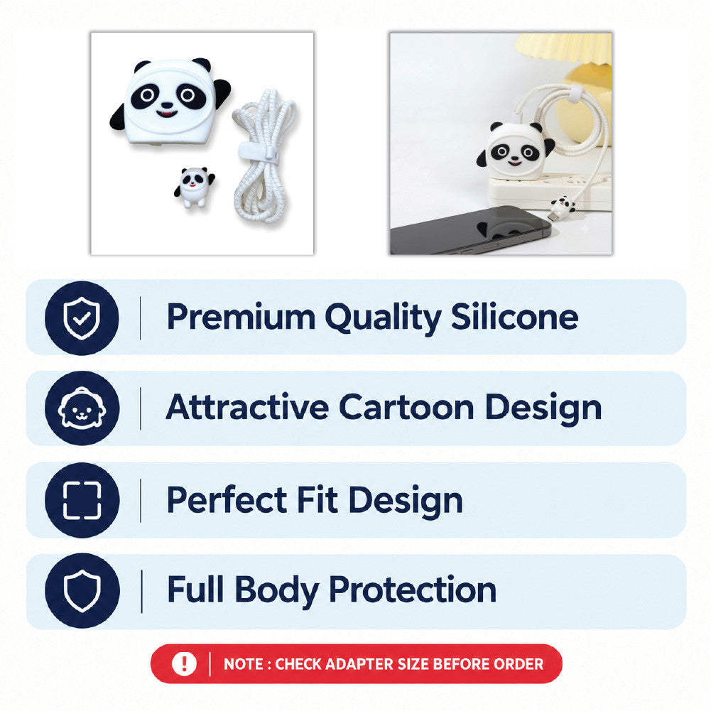 Panda charger protector – premium silicone, perfect fit and full body protection