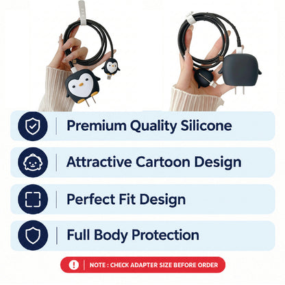 Penguin charger protector – premium silicone, perfect fit and full body protection