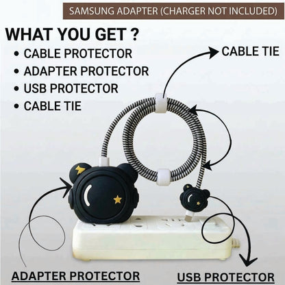 What you get – Space Astronaut adapter protector, USB protector, cable protector and cable tie