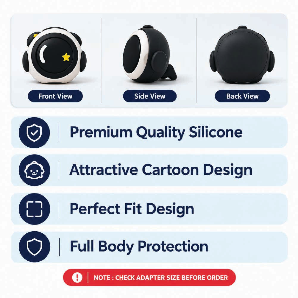 Space Astronaut charger protector – premium silicone, perfect fit and full body protection