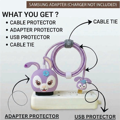 What you get – StellaLou adapter protector, USB protector, cable protector and cable tie