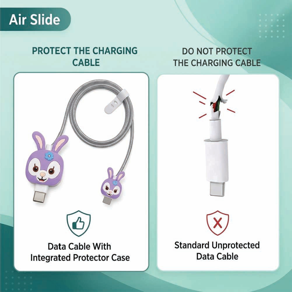 StellaLou charger protector set shown with the charging cable and cable tie