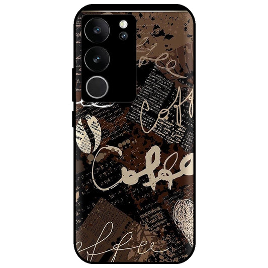 Coffee - Glossy Metal Silicone Case for Vivo V29 5G