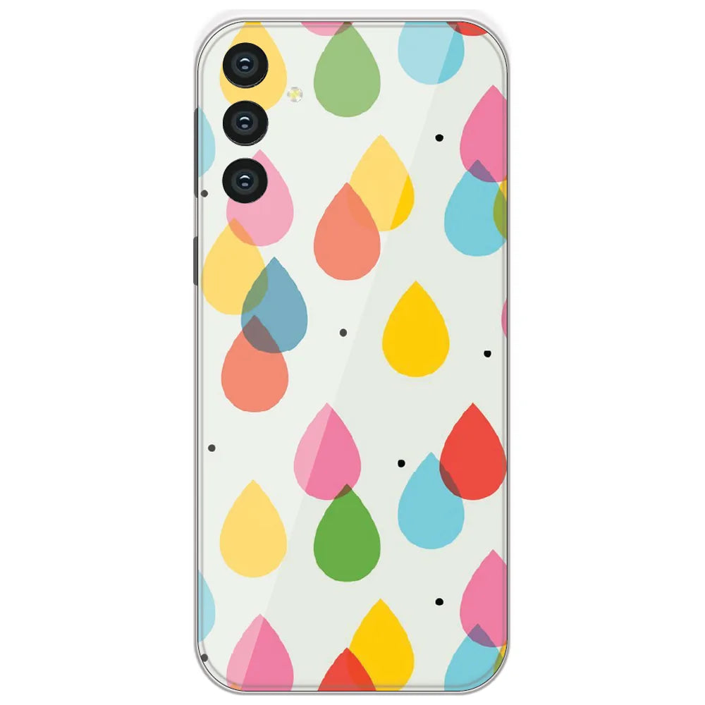 Colorful Raindrops - Printed Silicone Case for Samsung Galaxy S24