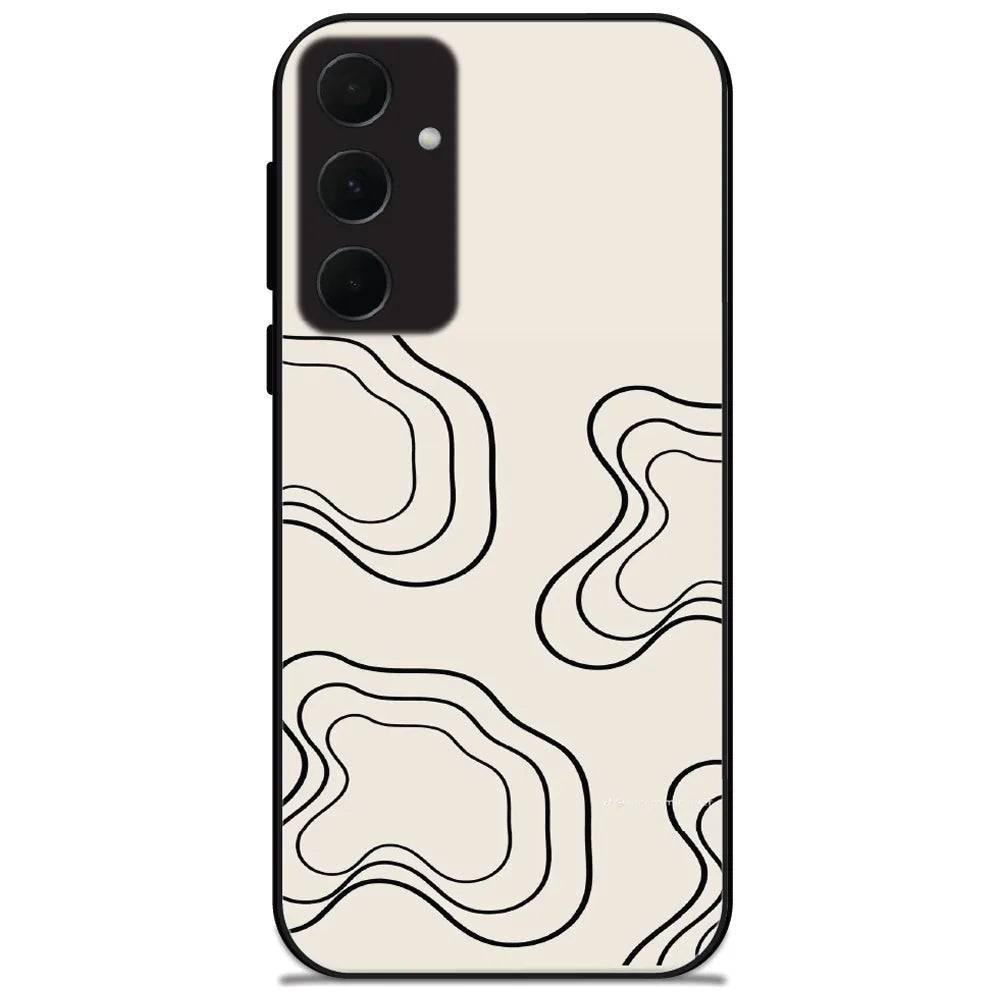 Contour Line Swirls - Glossy Metal Silicone Case for Samsung Galaxy A35