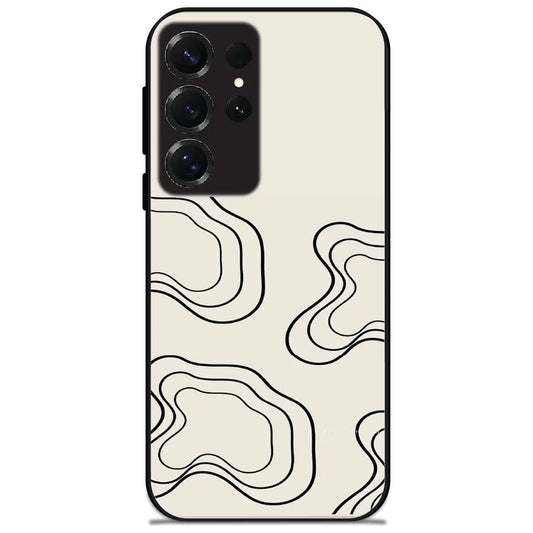 Contour Line Swirls - Glossy Metal Silicone Case for Samsung Galaxy S25 Ultra