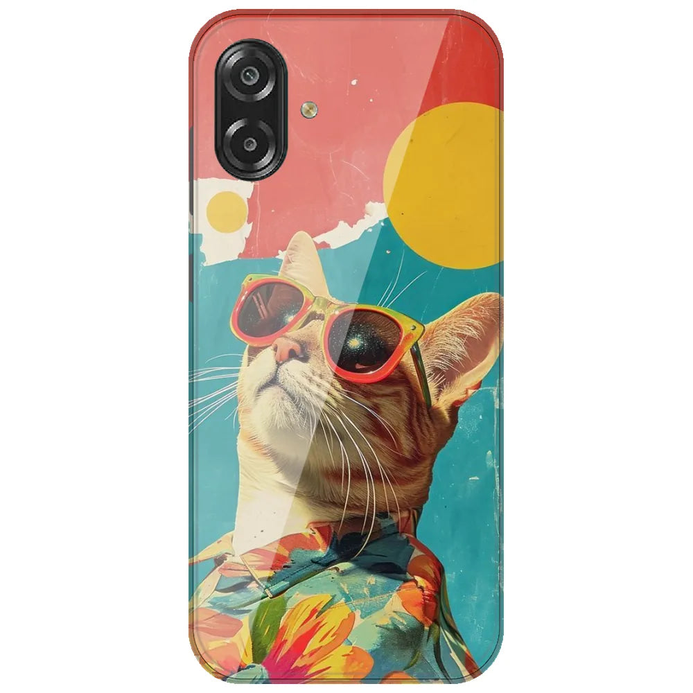 Cool Cat Summer - Printed Silicone Case for Samsung Galaxy A07 4G
