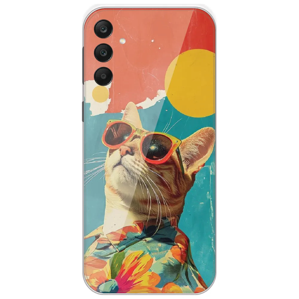 Cool Cat Summer - Printed Silicone Case for Samsung Galaxy A25