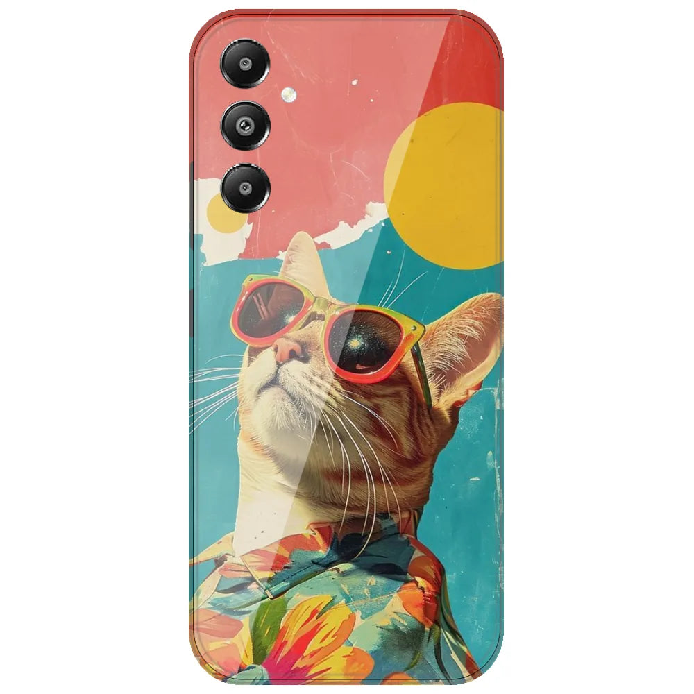 Cool Cat Summer - Printed Silicone Case for Samsung Galaxy A54 5G