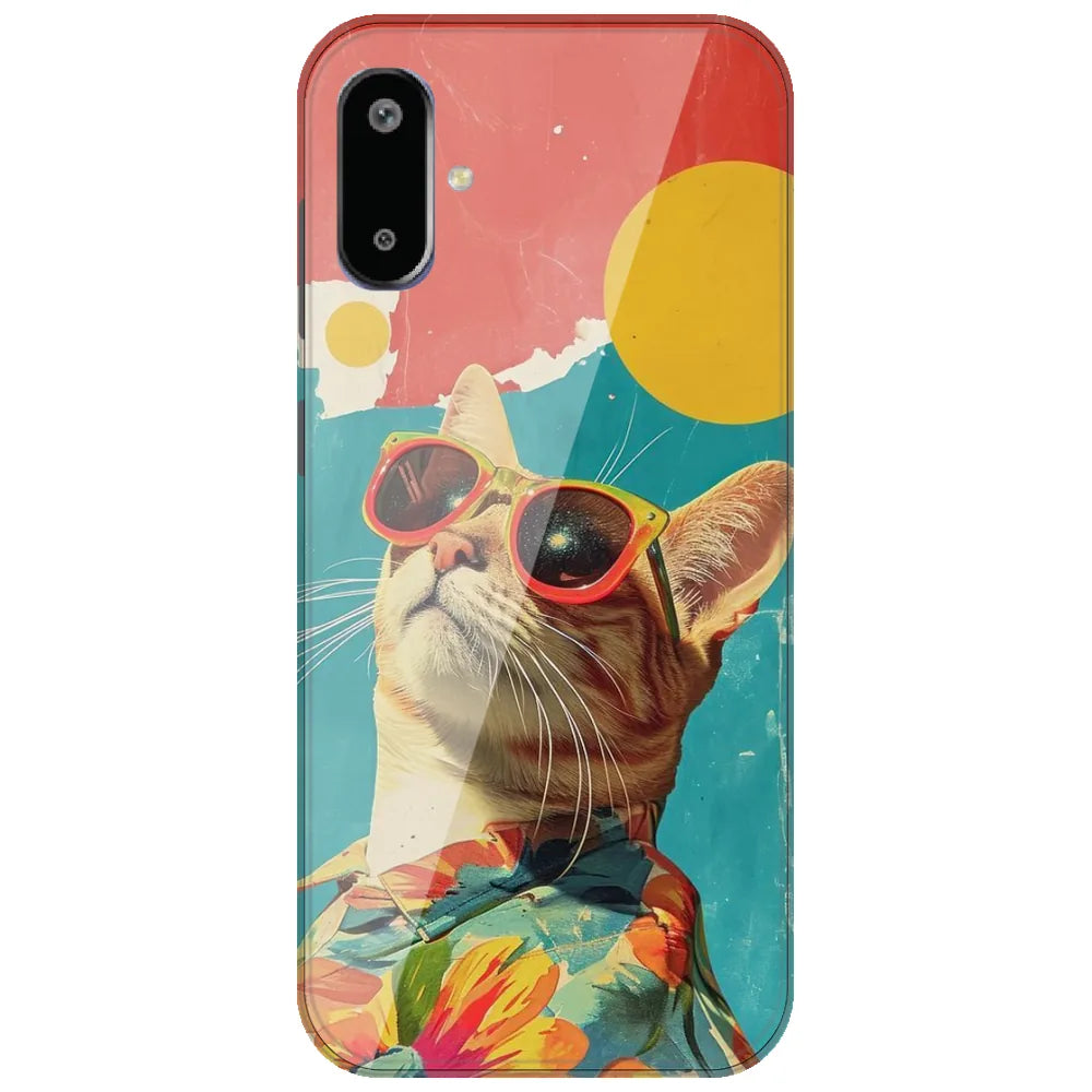 Cool Cat Summer - Printed Silicone Case for Samsung Galaxy F06