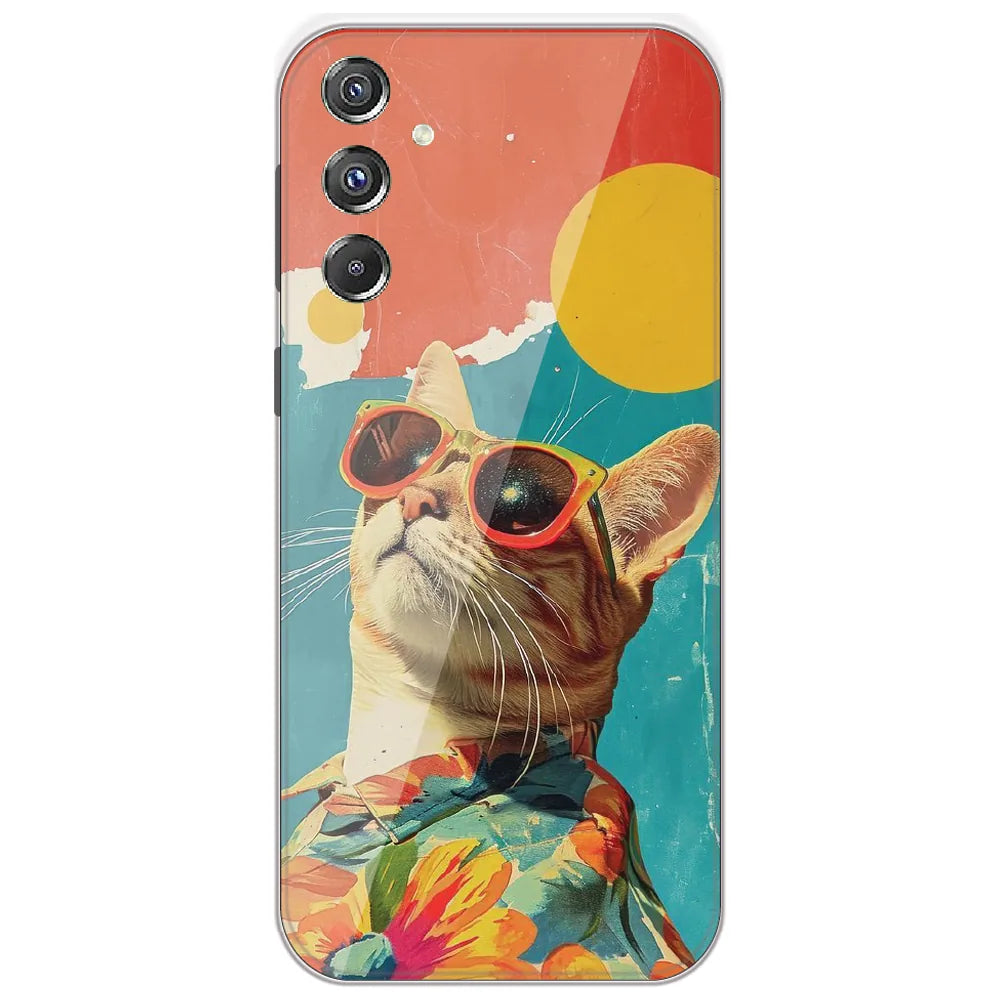 Cool Cat Summer - Printed Silicone Case for Samsung Galaxy F34 5G