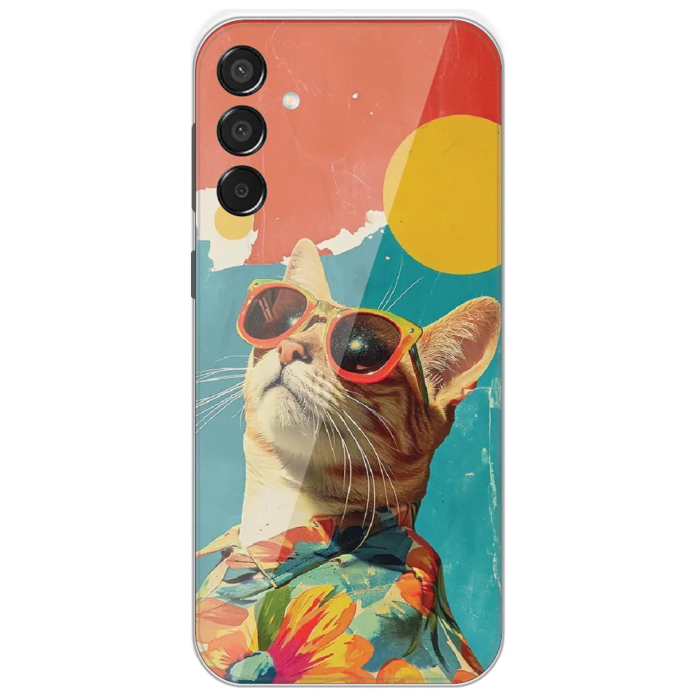 Cool Cat Summer - Printed Silicone Case for Samsung Galaxy M15