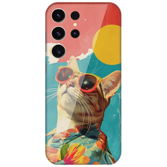 Cool Cat Summer - Printed Silicone Case for Samsung Galaxy S26 Ultra