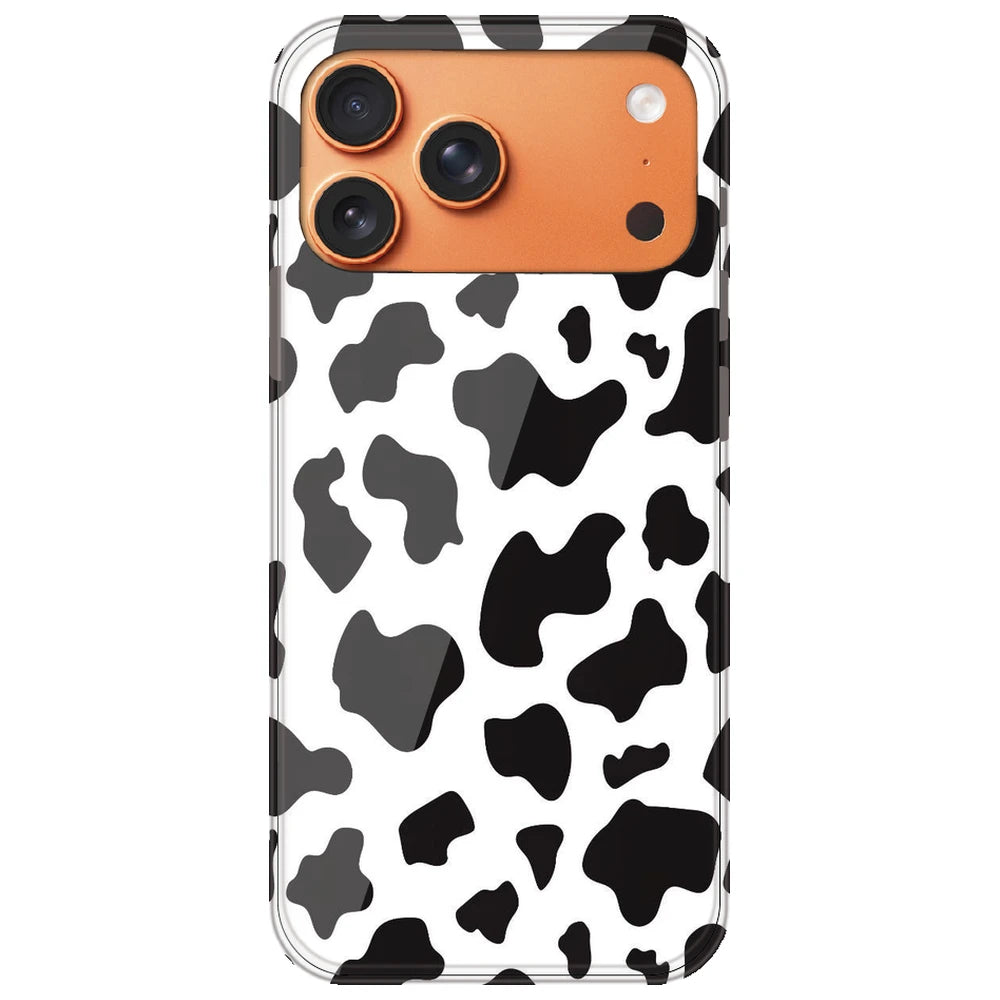 Cow Print - Clear Printed Silicone Case for Apple iPhone 17 Pro Max