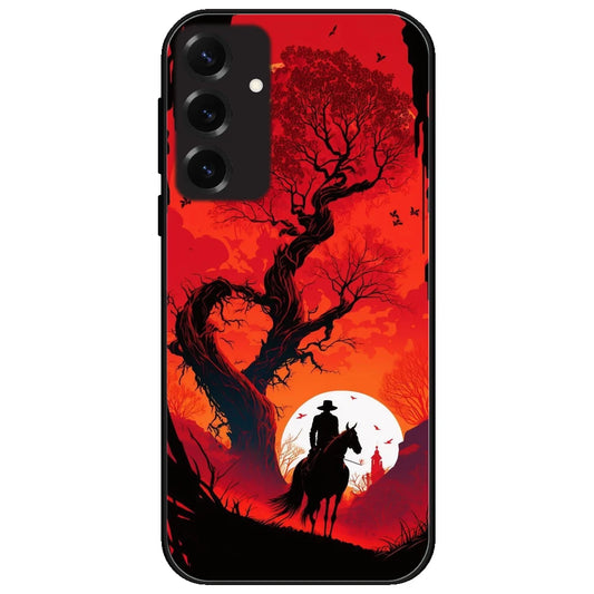Cowboy & The Sunset - Glossy Metal Silicone Case for Samsung Galaxy S25 Plus