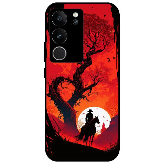 Cowboy & The Sunset - Glossy Metal Silicone Case for Vivo V29 5G