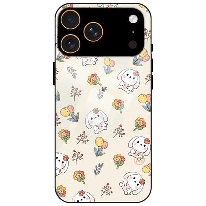 Cute Bunny & Flowers - Glass Case for Apple iPhone 17 Pro Max