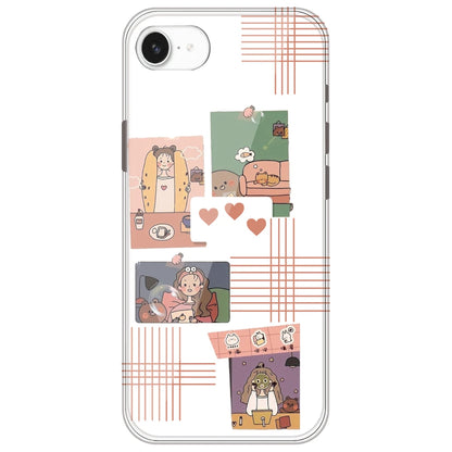 Cute Girl Collage - Clear Printed Silicone Case for Apple iPhone 16e