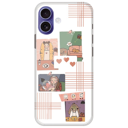 Cute Girl Collage - Clear Printed Silicone Case for Apple iPhone 17